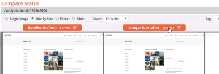 Before and After runs side-by-side comparison of errors