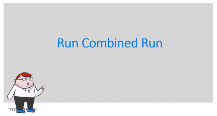 A slide screen with the title Run Combined Run